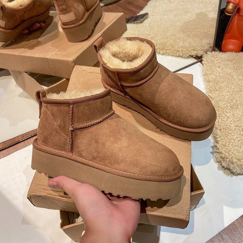 Anti-skid Sheepskin Snow Boots